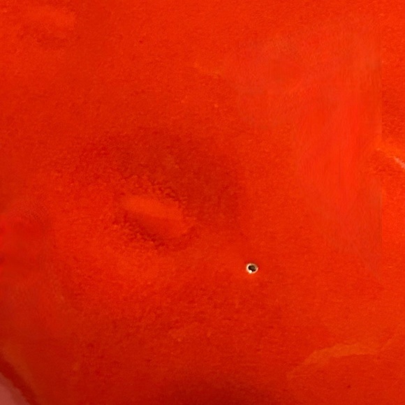 VINTAGE RED STRAWBERRY CERAMIC COOKIE JAR + GREEN LEAF STEMMED LID - Picture 4 of 4